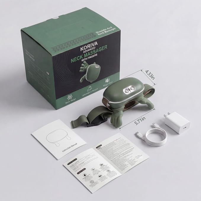 Neck Massager with Heat, 4D Bionic Finger Neck and Shoulder Massager, - Image 8