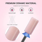 MelodySusie Ceramic Nail Drill Bits, 3/32'' Chamfer Flat Top Large Barrel Bits - Image 2