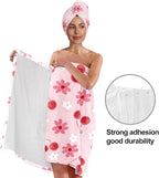 Cherry Blossom Bath Wrap with Hair Drying Towel – Soft Pink Microfiber Shower - Image 4
