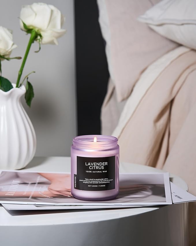 M&SENSE Lavender Citrus Scented Candles, 7.05oz Organic Soy Wax, 50 Hours Clean - Image 7