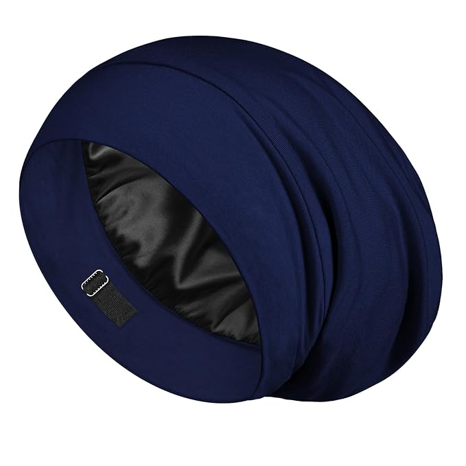 LULUSILK Mulberry Silk Lined Sleep Cap, No More Frizzy Tangled Hair, Stay On by LULUSILK