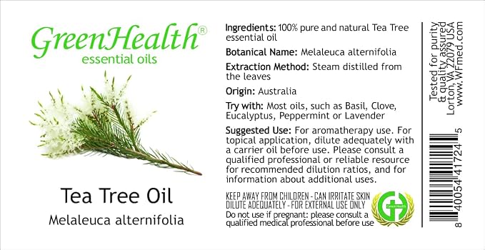 2 Bottles - 16 fl oz Tea Tree Essential Oil, Aluminum Bottle - GreenHealth - Image 3