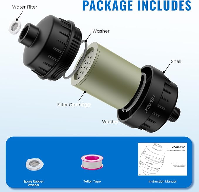 Ryamen Heavy Duty Shower Filter, Shower Water Filter, 99% REMOVAL Shower Head - Image 9