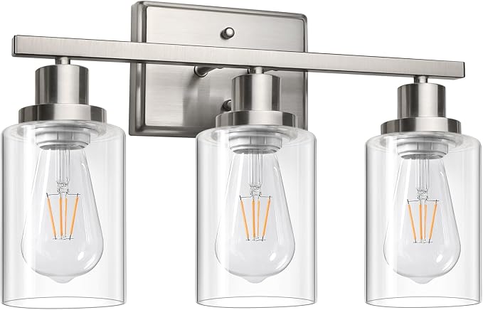 Ascher Bathroom Vanity Light Fixtures, 3 Light Wall Sconces Lighting by Ascher