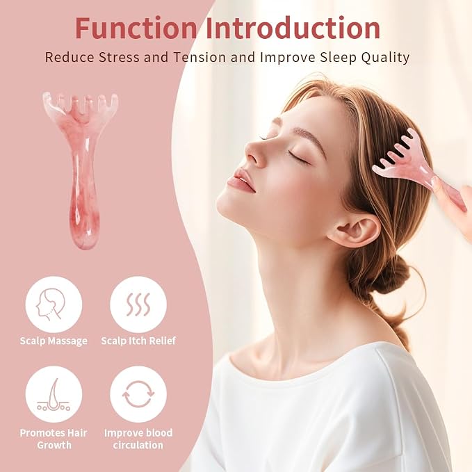 TAIHI Scalp Massager, Manual Head Massager Gua Sha Tool, Natural Resin Scalp - Image 2