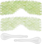 4 Pcs Jade Eye Mask & Skin-Safe Glass Facial Massage Tool, Jade Cooling Mask & by LazyGa