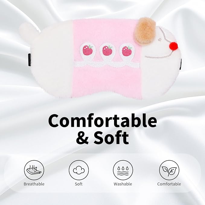 PERFECTSIGHT Sleep Eye Masks, Cute Sleep Eye Cover Lightweight Adjustable - Image 3