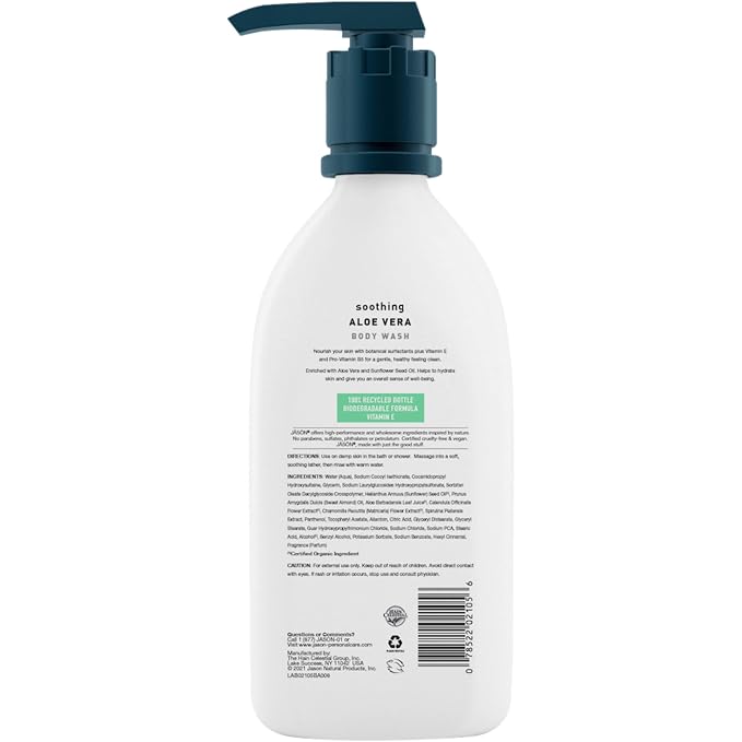JASON Natural Body Wash & Shower Gel, Soothing Aloe Vera, 30 Oz - Image 3