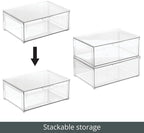mDesign Plastic Stackable Bathroom Storage Organizer Bin Containers - Image 5