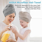 AIDEA Microfiber Hair Towel Wrap, 5 Pack Hair Turbans, Super Absorbent Quick - Image 6