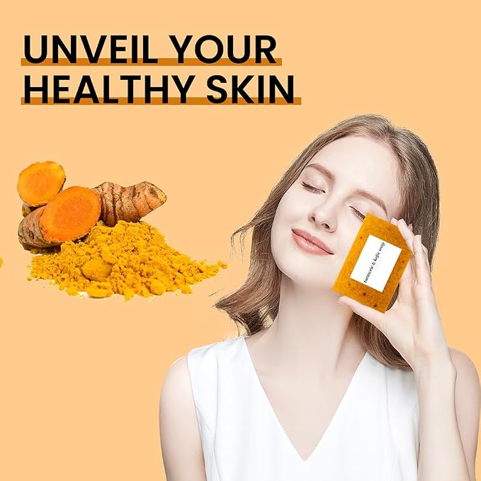 Turmeric Soap & Face Wash Set, Lemon Turmeric Kojic Soap Bar and Foaming Facial - Image 8