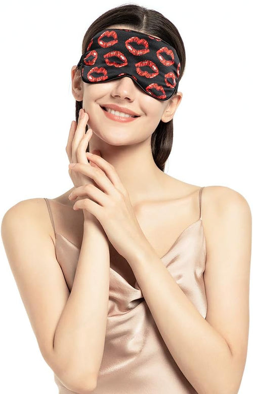 100% Mulberry Silk Sleep Mask Blackout, Cute Natural Sleeping Mask by NMMGlobal