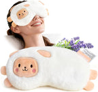 Lavender Weighted Eye Pillow for Yoga, Microwavable Moist Heat Eye Compress by Comfheat
