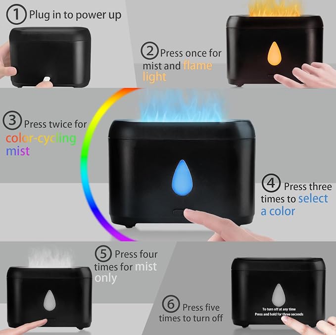 Flame Diffuser for Essential Oils, 200ml Ultrasonic Aroma Diffusers - Image 3