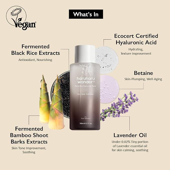 haruharu Wonder Black Rice Hyaluronic Toner, Deep Hydration, Glass Skin - Image 2