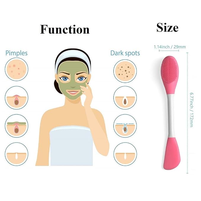 Silicone Brushes, Double-Ended Silicone Face Mask Brush, Facial Cleansing Brush - Image 2