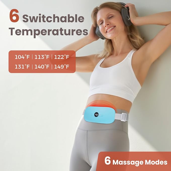 NOWWISH Heating Pad for Period Cramps Pain Relief, Portable Electric Cordless - Image 4