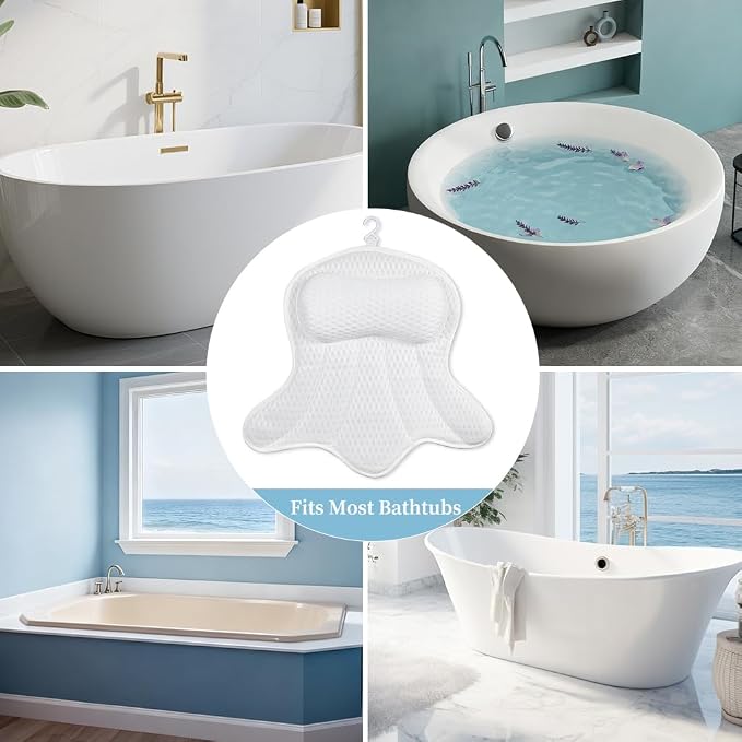 AmazeFan Luxury Bath Pillow, Ergonomic Bathtub Spa Pillow - Image 6