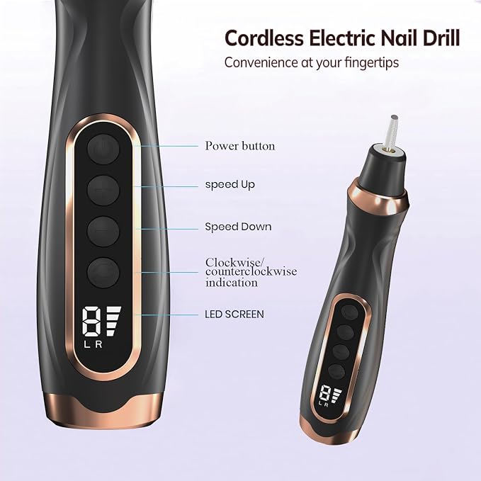 Professional Manicure Pedicure Kit Cordless Electric Nail File Set 6 Speed - Image 3