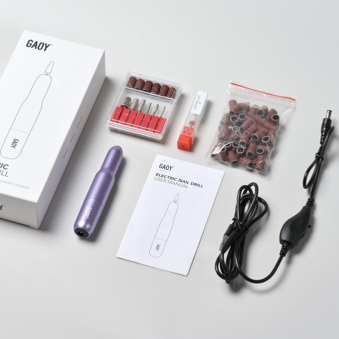 GAOY Electric Nail Drill for Acrylic and Gel, USB Electric Nail File, Portable - Image 7