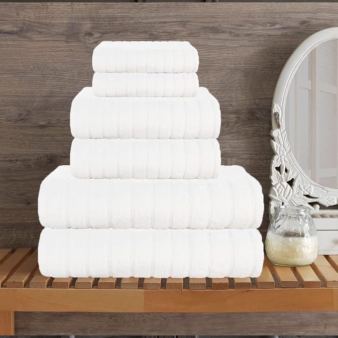 CASA COPENHAGEN Ecstatic 6Pcs 100% Egyptian Cotton Large Designer Towels Gift - Image 3