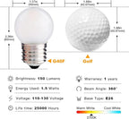 G40 1.5w Low Wattage Led Bulb Equivalent 15 Watt Standard E26 Base G14 Small - Image 3