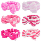 WHAVEL 6 Pack Pink Spa Headband Makeup Soft Skincare Shower Headbands Fluffy by Whavel