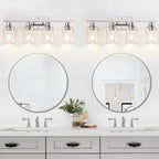 Indoi 4 Light Bathroom Light Fixtures, Chrome Vanity Lights - Image 7