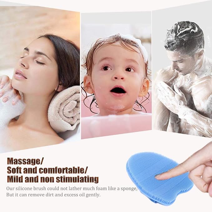 1 Pack Soft Silicone Shower Brush, Body & Face & Short Hair Wash, Bath - Image 4