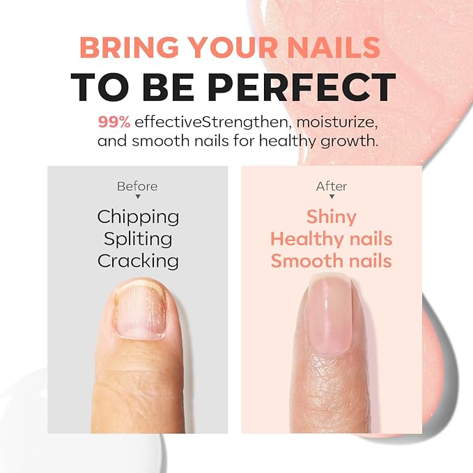 modelones Nail Strengthener, Glitter Clear Nail Natural Concealer Foundation - Image 3