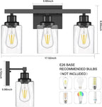 3-Light Bathroom Light Fixtures, Modern Bathroom Wall Lights Over Mirror - Image 5