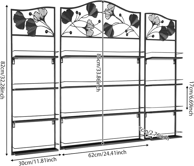 4 Tier Wall-Mounted Nail Polish Storage Racks 3PCS Metal Nail Polish Organizer - Image 3