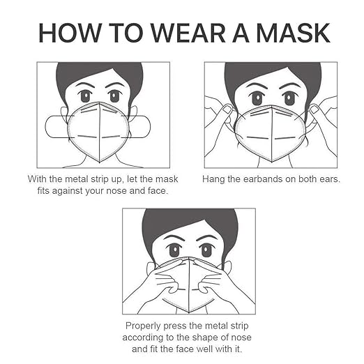 LEMENT KN95 Face Masks 100 Pack, 5-Ply Breathable Cup Dust Disposable Masks - Image 6