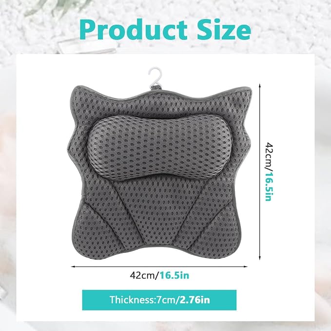 Bath Pillow, Ergonomic Bathtub Pillows - Image 6