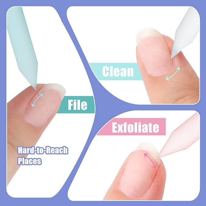 4Pcs Glass Cuticle Pusher, Crystal Cuticle Pusher Glass File, Dual-Ended - Image 5