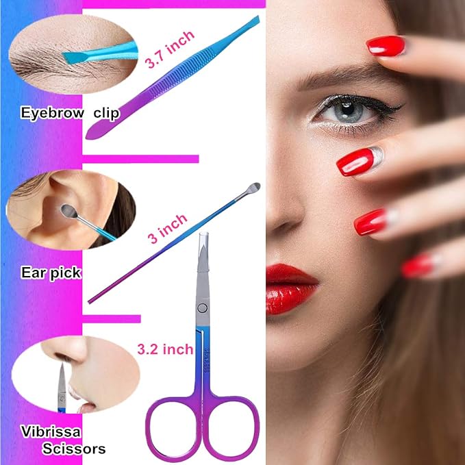 QURIPE 7pcs Manicure Set, Nail Clippers Kit, Stainless Steel Manicure Kit - Image 5