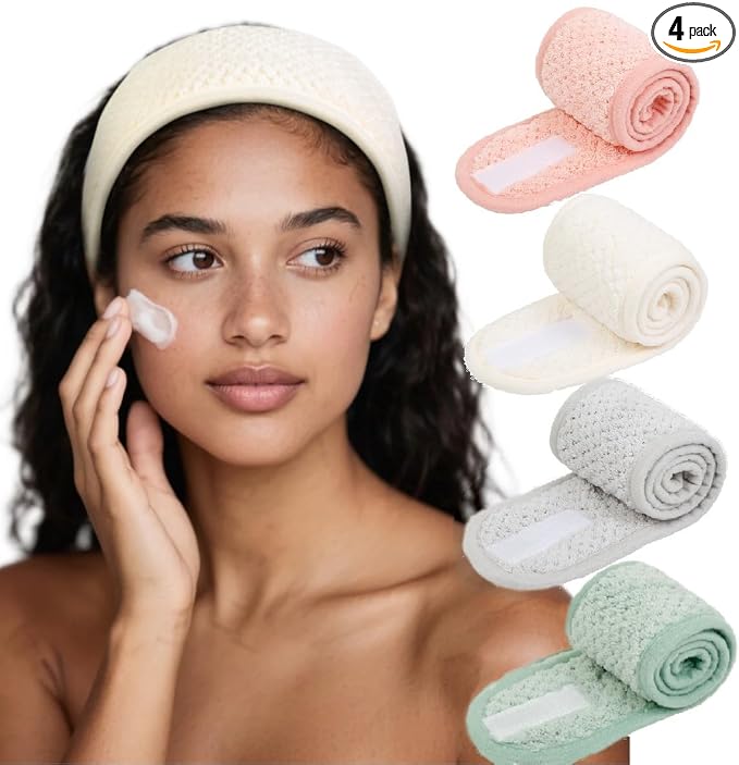 Huachi Skincare Headbands for Women Girls: Spa Headband for Washing Face Towel by Huachi
