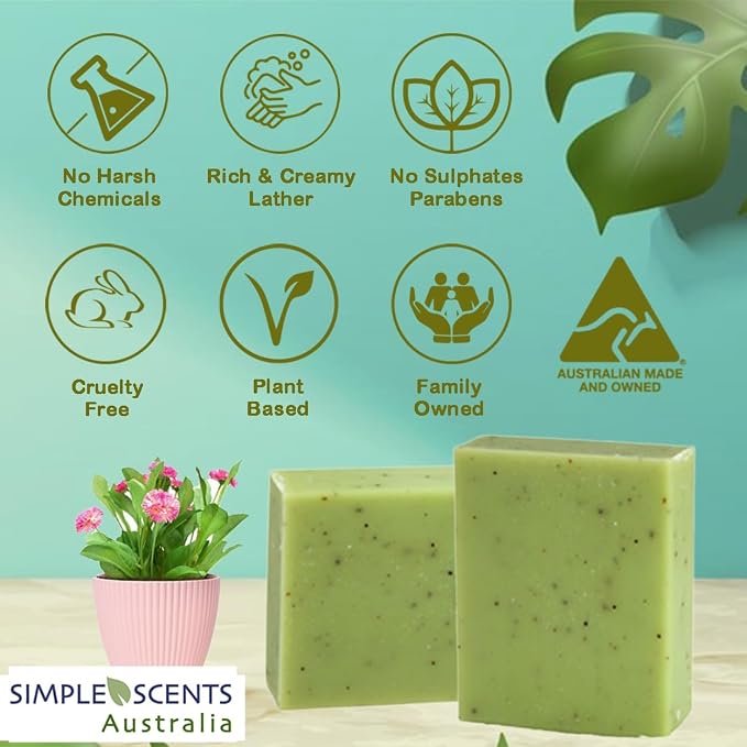 Simple Scents Australia Lemon Myrtle Scented Natural Soap Bars, 3.5oz - Image 3
