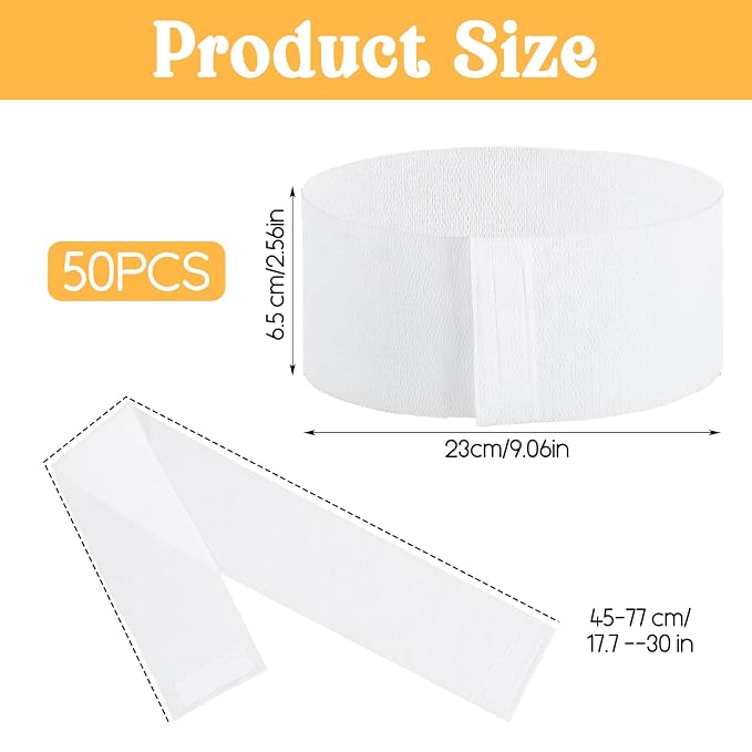 50-Pack Disposable Headbands, Facial Headbands Esthetician, Soft Non-Woven - Image 2