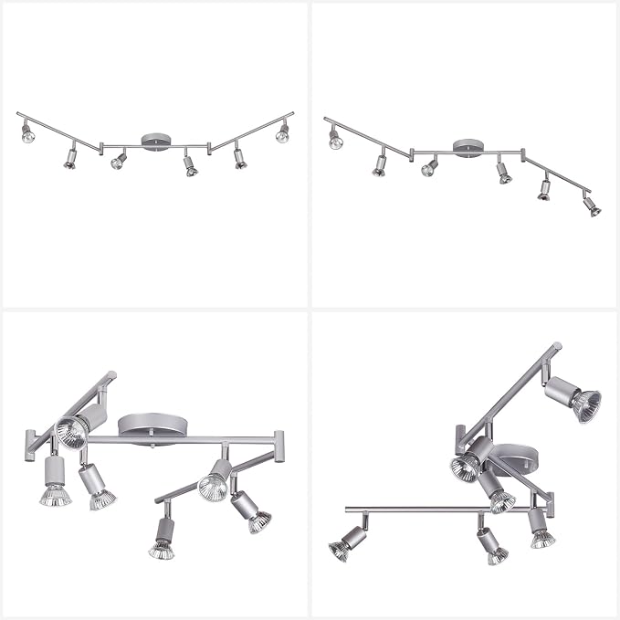 Globe Electric 59351 Payton 6-Light Foldable Track Lighting, Matte Silver - Image 7