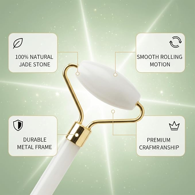 Gua Sha & Jade Roller Facial Tools Face Roller and Gua Sha Set - Image 3