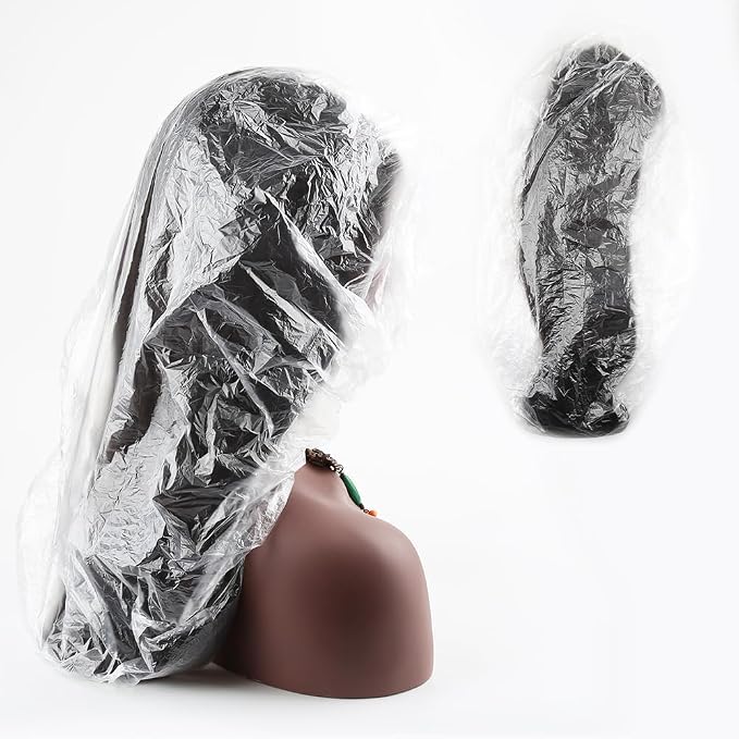 Super Big XXLarge Shower Cap 10 pcs Disposable Plastic Bath Cap Waterproof - Image 7
