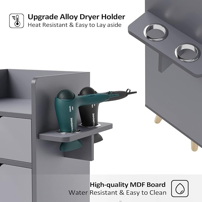 OmySalon Salon Station, 4 -Layer Beauty Barber Salon Styling Station Organizer - Image 5