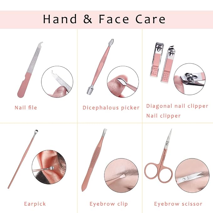 Pink Manicure Set Beauty Tool Portable - Image 3