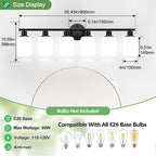 Zarbitta 6-Light Bathroom Light Fixtures, Bathroom Wall Lamp, - Image 7