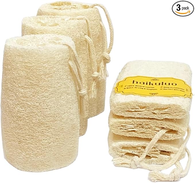 Natural Loofah Exfoliating Body Scrubber, Bath Shower Loofah Sponge by haikuluoNaturalLoofah