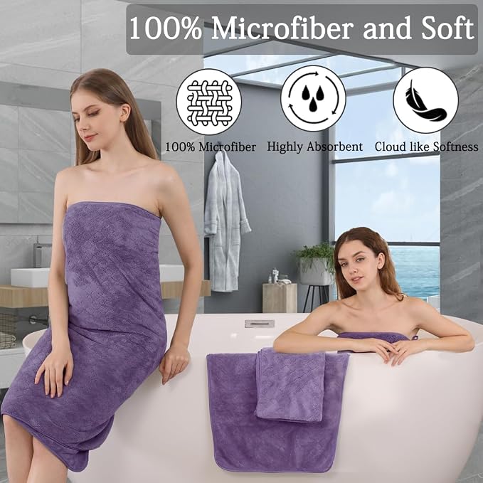8-Piece Bath Towels Set, 2 Oversized Large Bath Towel Sheet, 2 Hand Towels and - Image 3