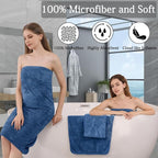 8-Piece Navy Bath Towels Set, 2 Oversized Large Bath Towels Sheet, 2 Hand - Image 3