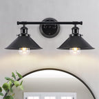 Bathroom Light Fixtures 2-Light Matte Black Farmhouse Vanity Lights by AlynzeeLighting