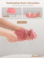 Hicober Microfiber Hair Towel, 3 Packs Hair Turbans - Image 6